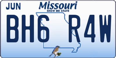 MO license plate BH6R4W