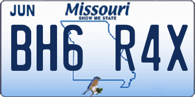 MO license plate BH6R4X