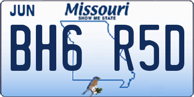 MO license plate BH6R5D