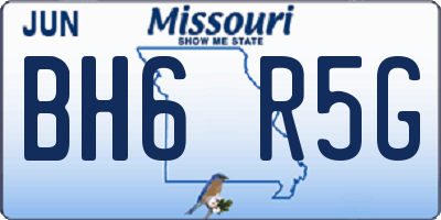 MO license plate BH6R5G