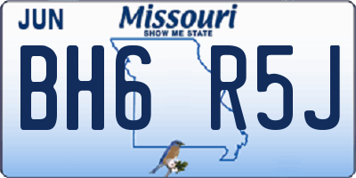 MO license plate BH6R5J