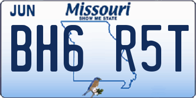 MO license plate BH6R5T