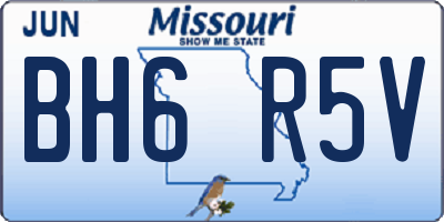 MO license plate BH6R5V