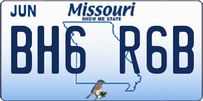 MO license plate BH6R6B