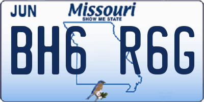 MO license plate BH6R6G