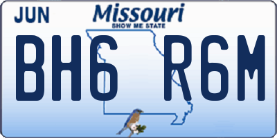 MO license plate BH6R6M