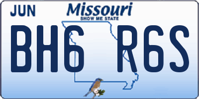 MO license plate BH6R6S
