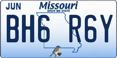MO license plate BH6R6Y