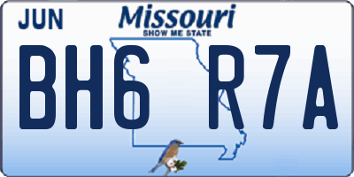 MO license plate BH6R7A
