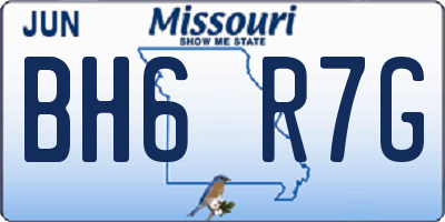 MO license plate BH6R7G