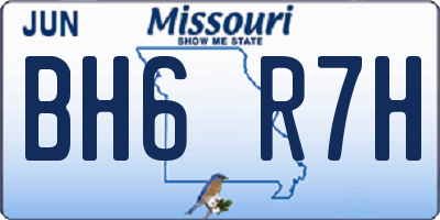 MO license plate BH6R7H
