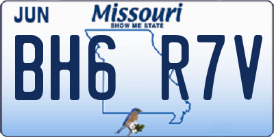 MO license plate BH6R7V