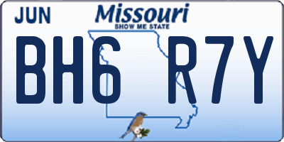 MO license plate BH6R7Y