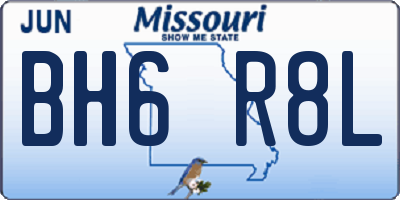 MO license plate BH6R8L
