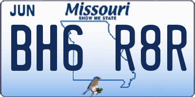 MO license plate BH6R8R