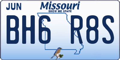 MO license plate BH6R8S