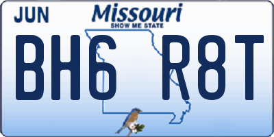 MO license plate BH6R8T