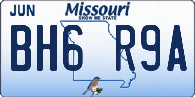 MO license plate BH6R9A