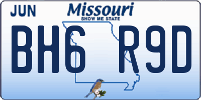 MO license plate BH6R9D