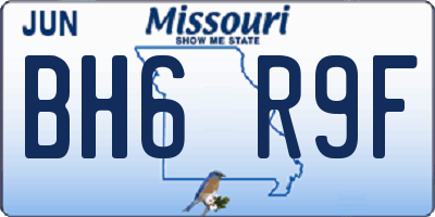 MO license plate BH6R9F