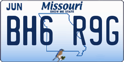 MO license plate BH6R9G