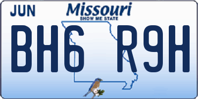 MO license plate BH6R9H