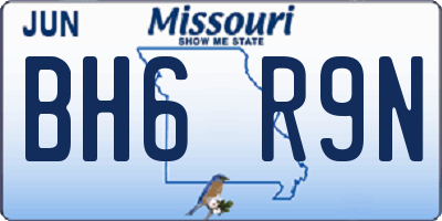 MO license plate BH6R9N