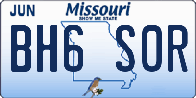 MO license plate BH6S0R