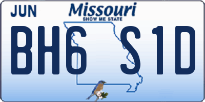 MO license plate BH6S1D