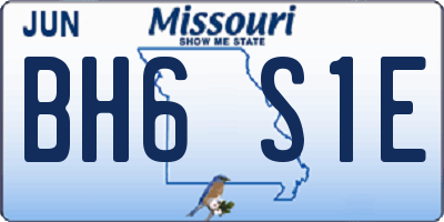 MO license plate BH6S1E