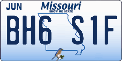MO license plate BH6S1F