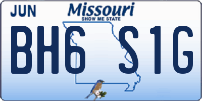 MO license plate BH6S1G