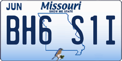 MO license plate BH6S1I