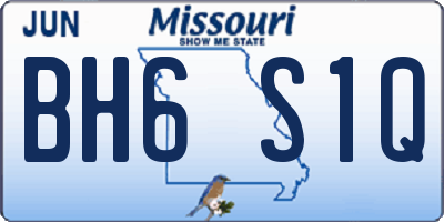 MO license plate BH6S1Q