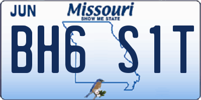 MO license plate BH6S1T