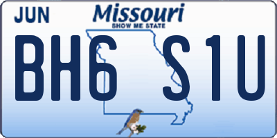 MO license plate BH6S1U