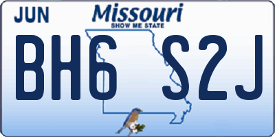 MO license plate BH6S2J