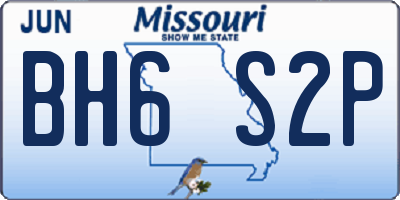 MO license plate BH6S2P