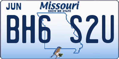 MO license plate BH6S2U
