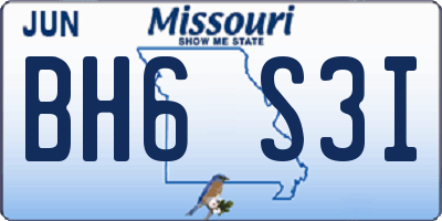MO license plate BH6S3I