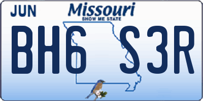 MO license plate BH6S3R