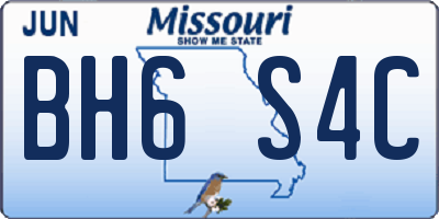MO license plate BH6S4C