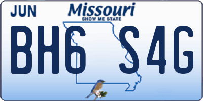MO license plate BH6S4G