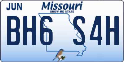 MO license plate BH6S4H