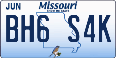 MO license plate BH6S4K