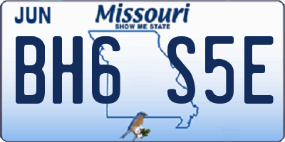 MO license plate BH6S5E