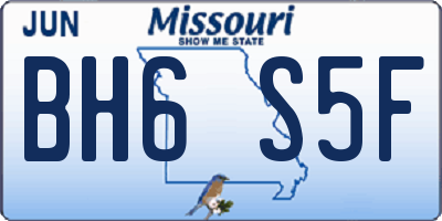 MO license plate BH6S5F