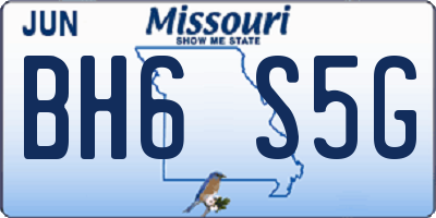 MO license plate BH6S5G