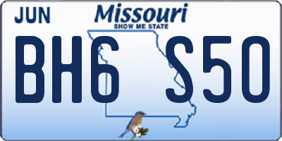 MO license plate BH6S5O