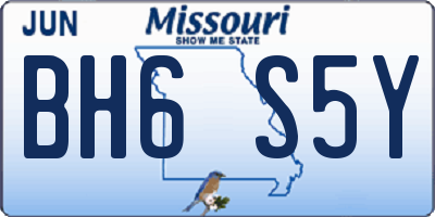 MO license plate BH6S5Y